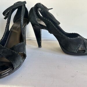 Tahari Black Suede Heels